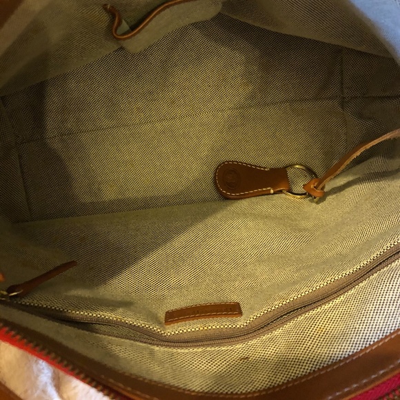 Dooney & Bourke Red and Brown Leather Shoulder Bag - Picture 4 of 4